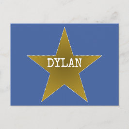 Postal Rock Star Aniversário Obrigado Cartão Azul Dourado