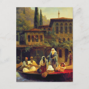 Postal Romantismo Vintage Cartão de Arte Turquia Presente