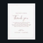 Postal Rosa Minimalista Dourado Obrigado Cartão de Recepç<br><div class="desc">Este obrigado minimalista de ouro rosa é perfeito para um casamento simples. A design romântica moderna apresenta clássico de ouro rosa e tipografia branca emparelhada com uma caligrafia rustica, mas elegante, com estilo antigo, com letra de mão. Personalizável em qualquer cor. Mantenha o design simples e elegante, como está, ou...</div>