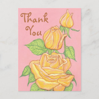Postal Rosas Amarelas Cartão de Agradecimento 2