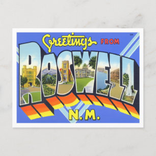 Postal Roswell, Novo México Vintage Grandes Cartas Cartão