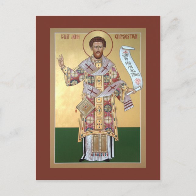 Postal Rua. Cartão de Oração John Chrysostom (Frente)