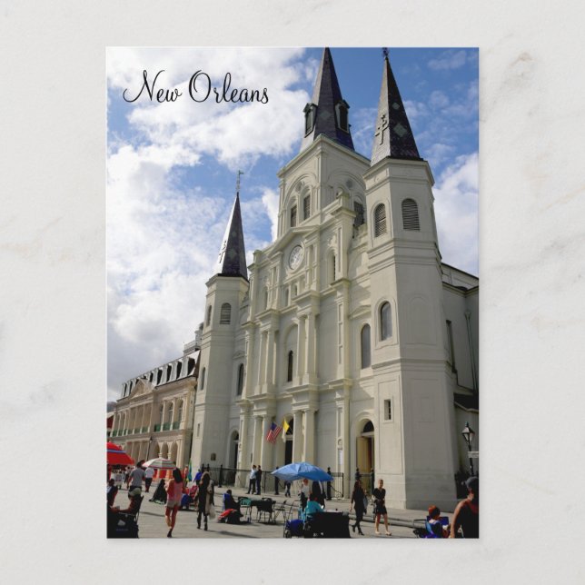 Postal Rua de Nova Orleans. Cartão de Posto da Catedral d (Frente)