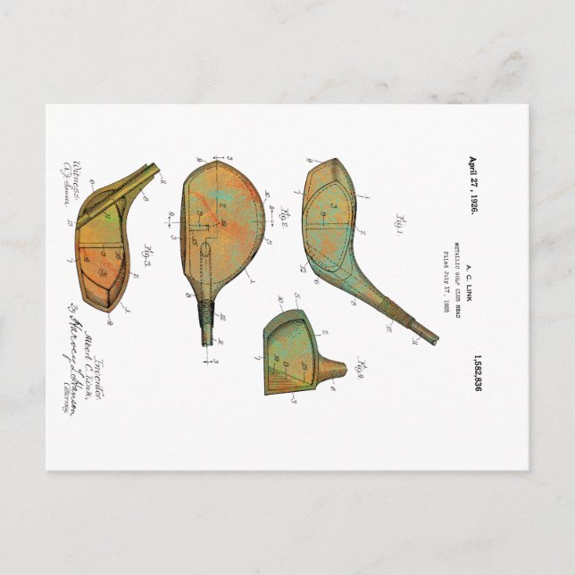 Postal RUBRICAS DO CLUBE DE GOLFE 1925 PATENTE - Cartão p (Frente)