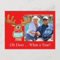 Rudolph o Cartão com fotos da Reindeer Mascarada