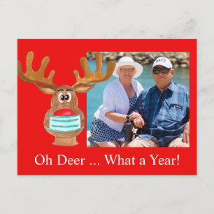Postal Rudolph o Cartão com fotos da Reindeer Mascarada