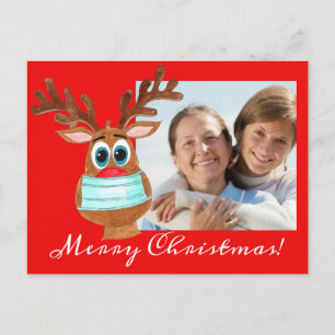 Postal Rudolph o Cartão com fotos da Reindeer Mascarada