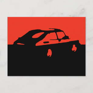 Postal Saab 900 SPG/Aero - vermelho no cartão escuro