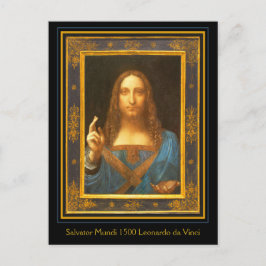 Postal Salvator Mundi 1500 Leonardo da Vinci Cartão Posta