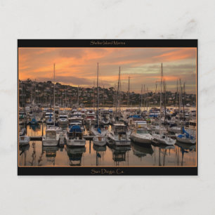 Postal San Diego California Marina Cartão Posto