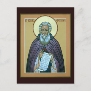 Postal Santo Sergius do Cartão de Oração Radonezh