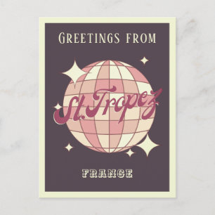 Postal Santo Tropez França retrô vintage partido Cartão p