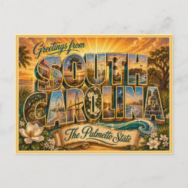 Postal Saudação Antiga da Carolina do Sul de Cartão Posta