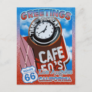 Postal Saudações da Rota 66 Los Angeles Califórnia Cartão