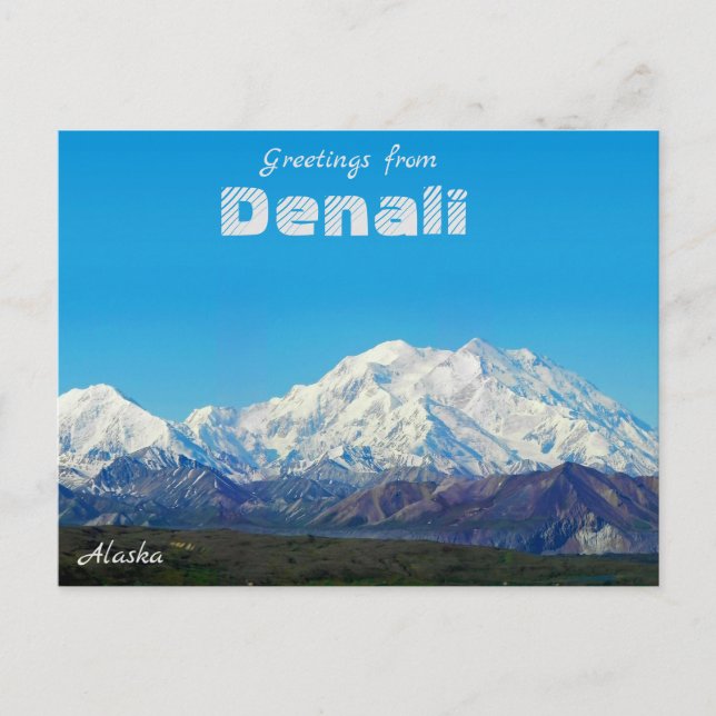 Postal Saudações de Denali Alaska - Cartão de Posto Cênic (Frente)