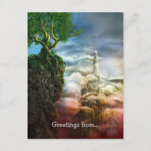 Postal Saudações de... Dis aliter visum est - Cartão post