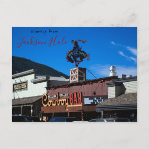 Postal Saudações de Jackson Hole, Cartão de Posto WY