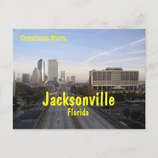 Postal Saudações de Jacksonville Florida, cartão de posto