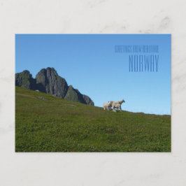 Postal Saudações do belo cartão com fotos da Noruega
