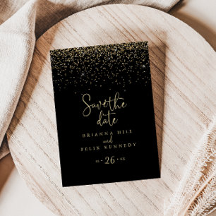 Postal Script de Rico de Confetti Dourado Salve o Cartão