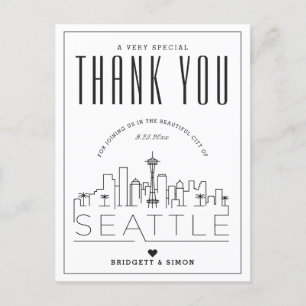 Postal Seattle Wedding Obrigados para o próximo! Cartão
