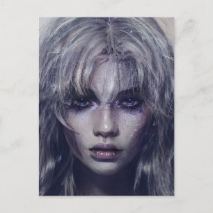 Postal Serene Mystical Dark Fantasy Cartão Retrato femini