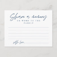 Serviço Funeral, Compartilhe uma memória, Cartão d