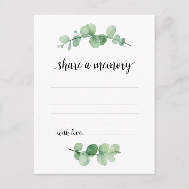 Postal Serviço Funeral, Eucalyptus, Compartilhe um cartão (Frente)