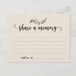 Postal Serviço Funeral, tema Cream, Compartilhe um cartão