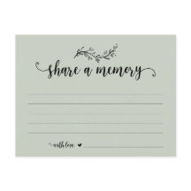 Serviço Funeral, tema Sage, Compartilhe um cartão 