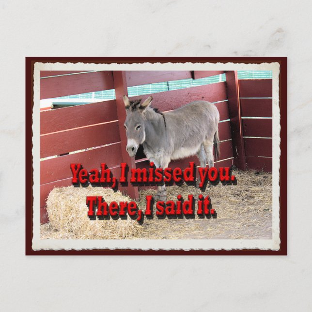 Postal Sim, senti sua falta, cartão postal. (Frente)