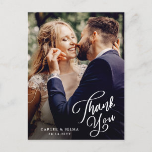 Postal Simples Cartão de Agradecimento de Casamento com F