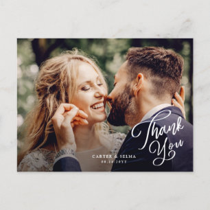 Postal Simples Cartão de Agradecimento de Casamento com F