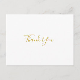 Postal Simples Casamento Dourado Elegante Obrigado Cartão