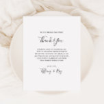 Postal Simples Elegante Obrigado Cartão de Recepção<br><div class="desc">Este simples obrigado elegante que você recebe é perfeito para sua moderna recepção de casamento negra e branca minimalista. O design apresenta fonte contemporânea mínima acompanhada de caligrafia formal. Mantenha-o como está,  ou escolha personalizá-lo com seu próprio trabalho de arte ou fotos!</div>
