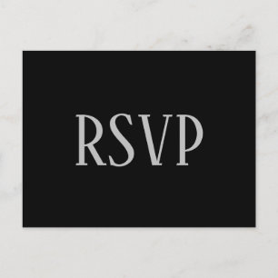 Postal Simples Preto e Cinza - Cartão de Resposta RSVP