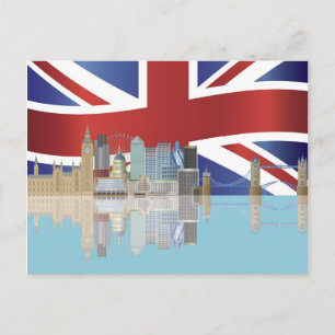 Postal Skyline BRITÂNICA de Londres com o cartão da