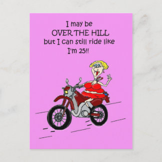 POSTAL SOBRE O CARTÃO QUENTE DO MAMA MOTOCICLISTA DO