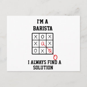 Postal Sou um Barista, Sempre Encontro uma Solução Cartão