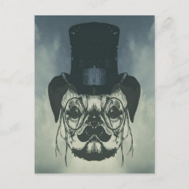 Postal Sr. Pug em um Cartão