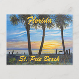 POSTAL "ST. PETE BEACH FLORIDA PALMS POSTCARD" CARTÃO POS
