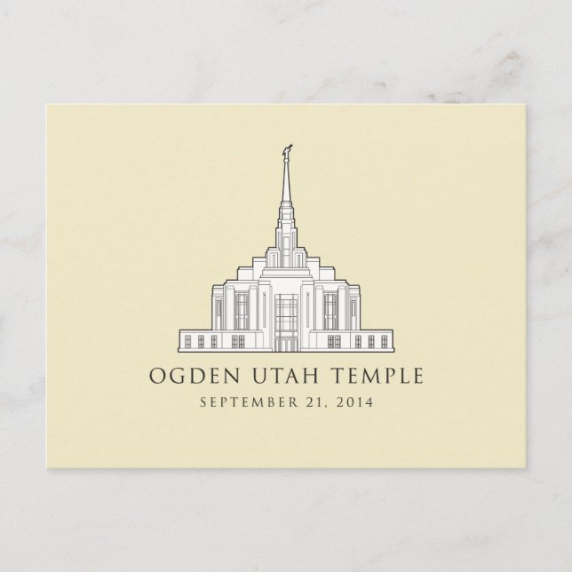 Postal Templo Ogden Utah. 21 de setembro de 2014. Cartão  (Frente)