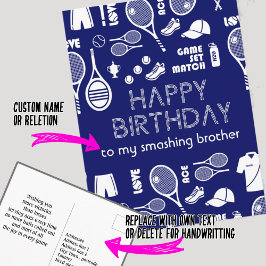 Postal Ténis Azul 🎾 Cartão de Aniversário Feliz