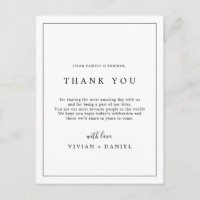 Tipografia Minimalista Obrigado Cartão de Recepção