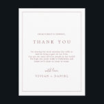 Postal Tipografia Rosa mínima Obrigado Cartão de Recepção<br><div class="desc">Este mínimo obrigado de tipografia de rosa é perfeito para um casamento simples. A design romântica moderna apresenta ouro rosa clássico e tipografia branca. Personalizável em qualquer cor. Mantenha o design simples e elegante, como está, ou personalize-o adicionando seus próprios gráficos e trabalhos de arte. Coloque essas placas na configuração...</div>