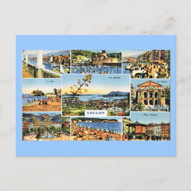 Postal Toulon, cartão adiantado do multiview, 1920 (Frente)