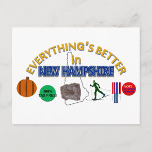 Postal Tudo é melhor no cartão de New Hampshire