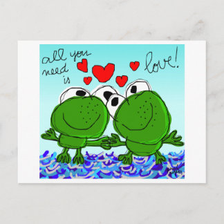 Postal "tudo que você precisa é cartão do amor"