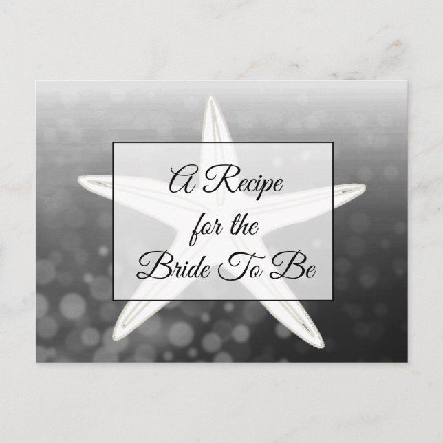 Postal Um Cardápio Para o Cartão de Receita de Noiva (Frente)