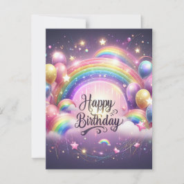 Postal Um Cartão de Celebração de Aniversário Vibrante